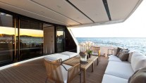 Al fresco area on the superyacht SL 100 New 